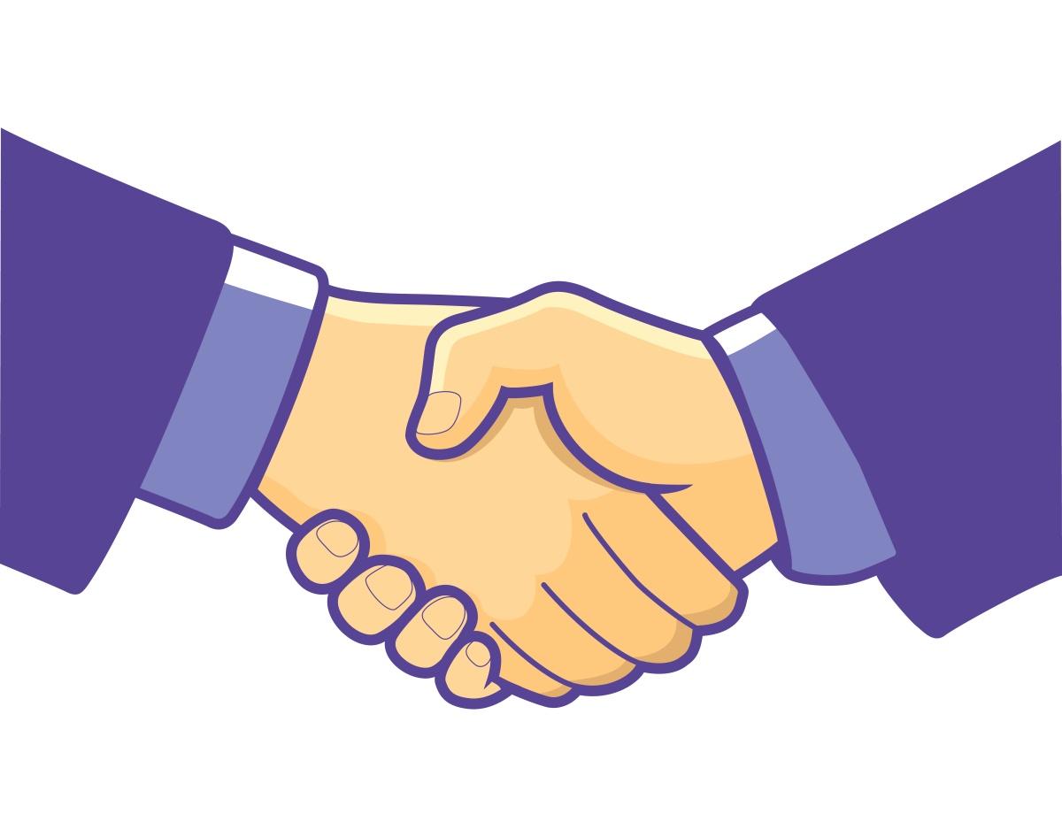 Рукопожатие на белом фоне