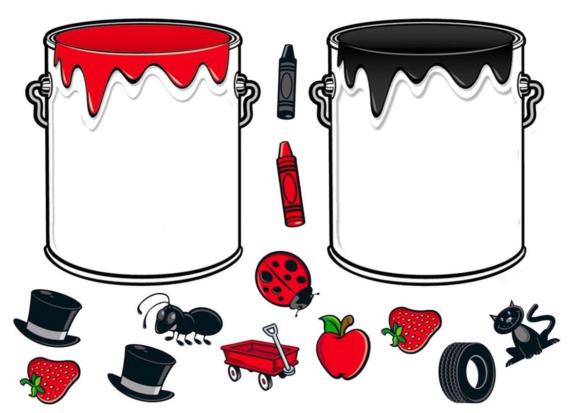 Разноцветные баночки для изучения цветов