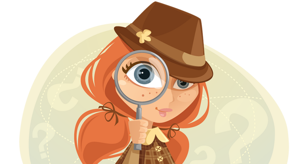 Ребенок детектив с лупой
