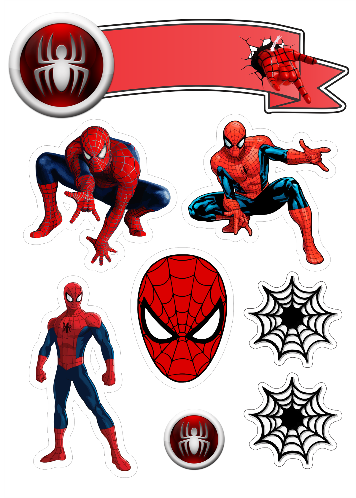 Топеры человек паук для печати