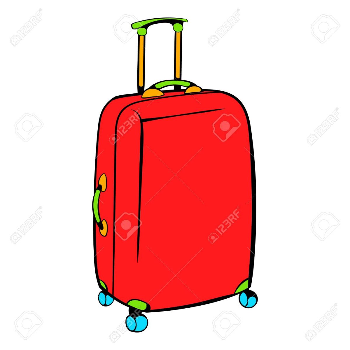 Красный чемодан мультяшный