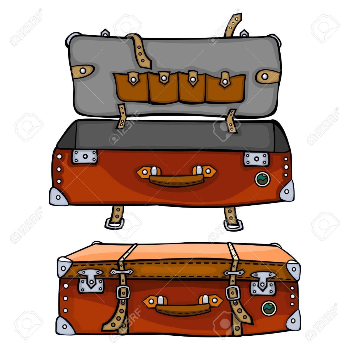 Открытый чемодан мультяшный