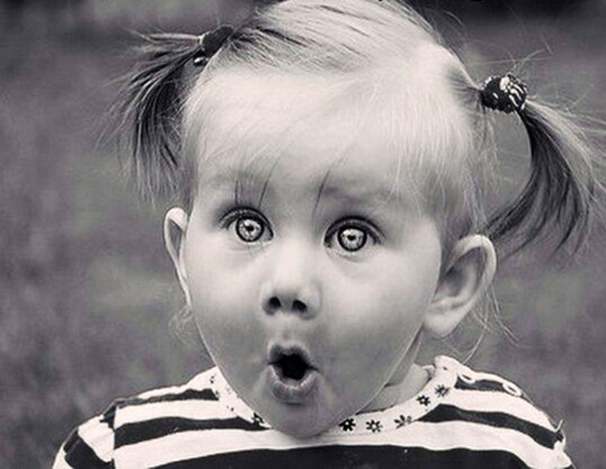 Испуганные лица с открытым ртом