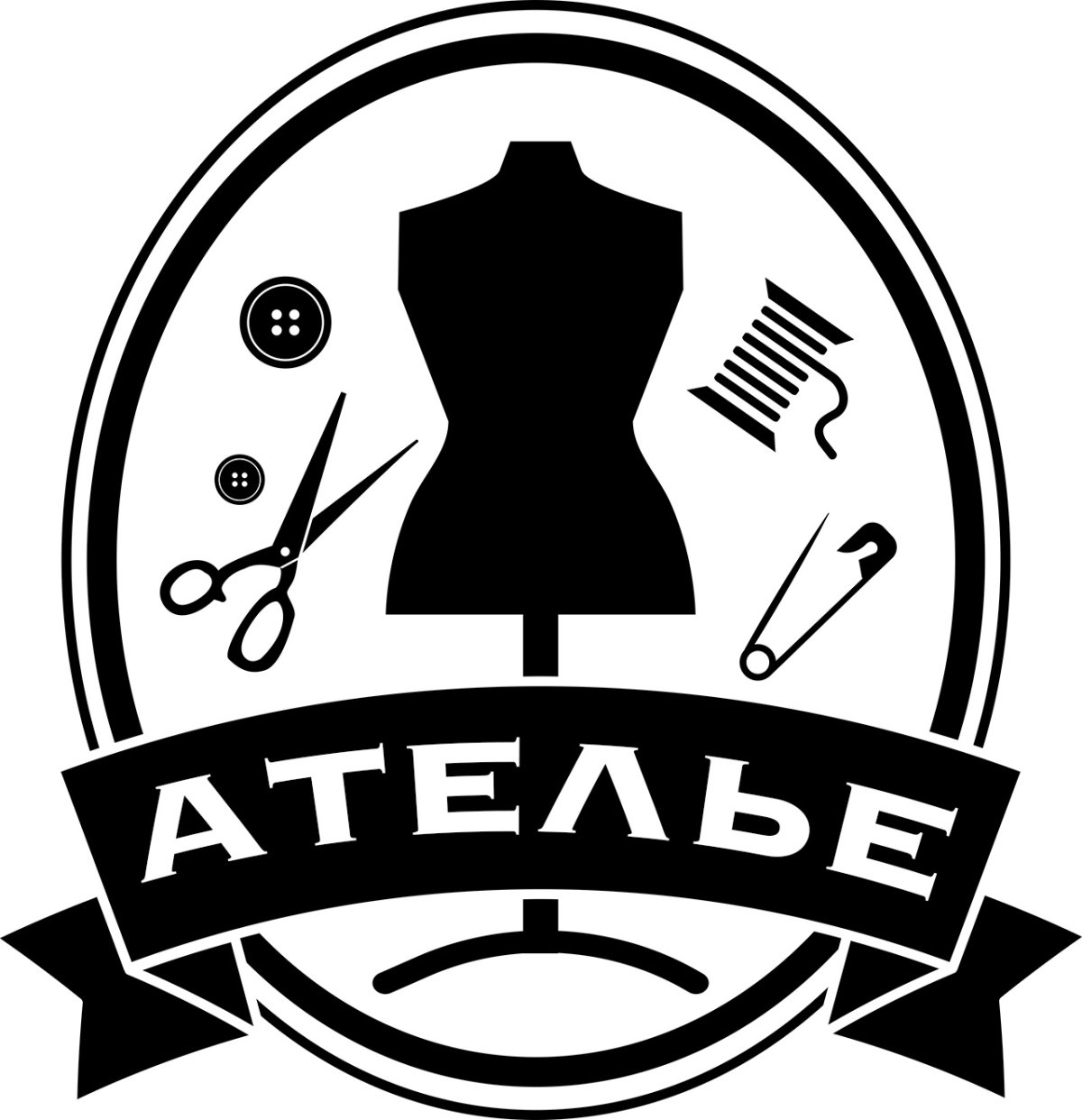 Круглый логотип для ателье