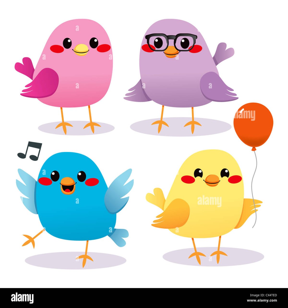 Милые птички печать