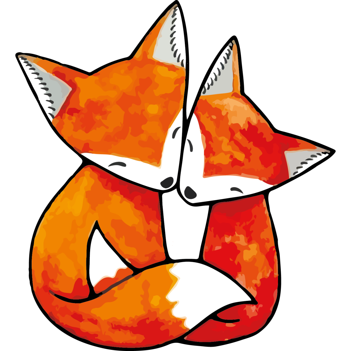 Лиса акварелью для детей