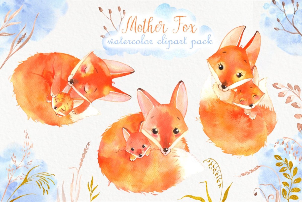 Скетчинг акварелью лиса