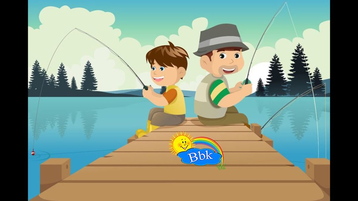 Пруд Рыбак вектор