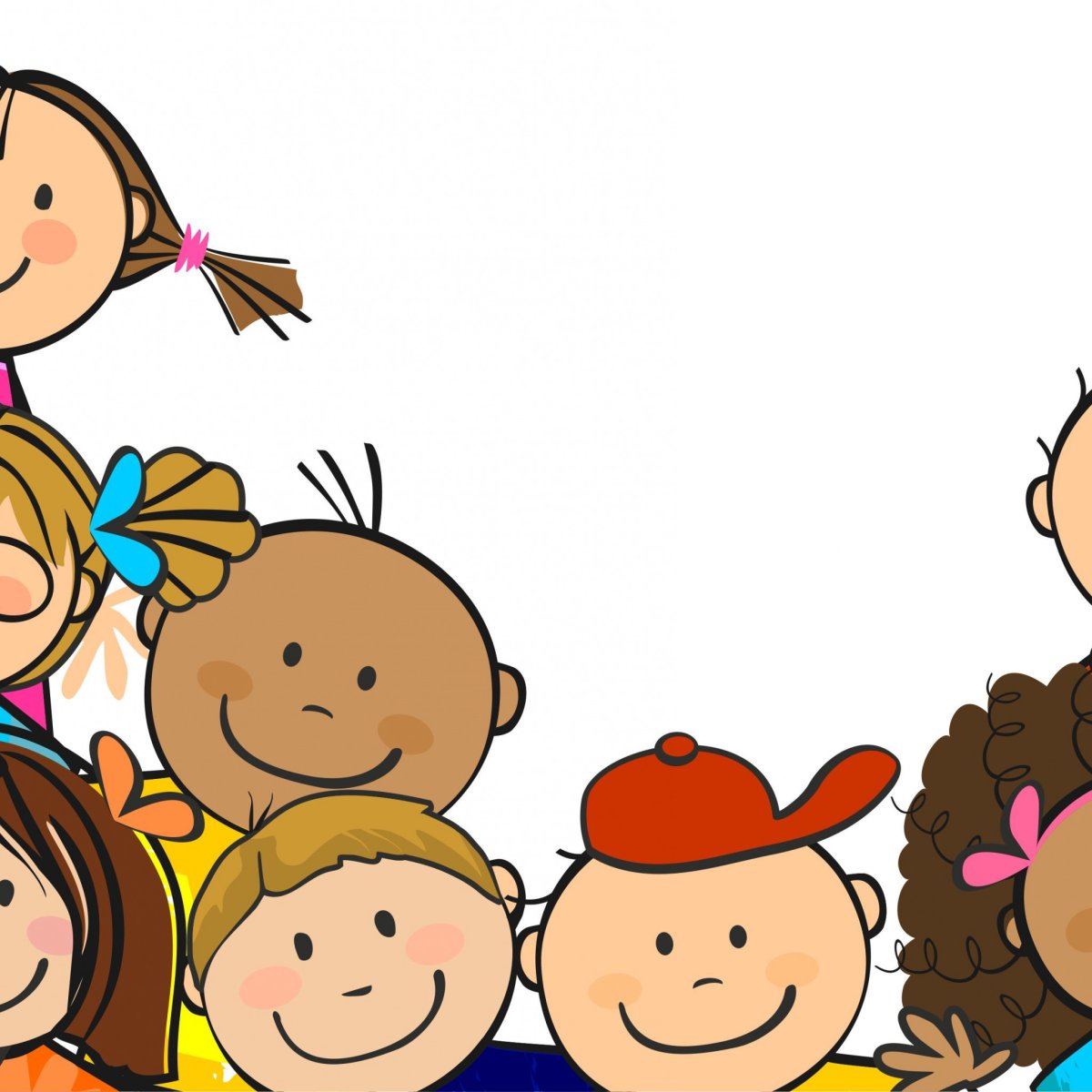 Толпа веселых детей