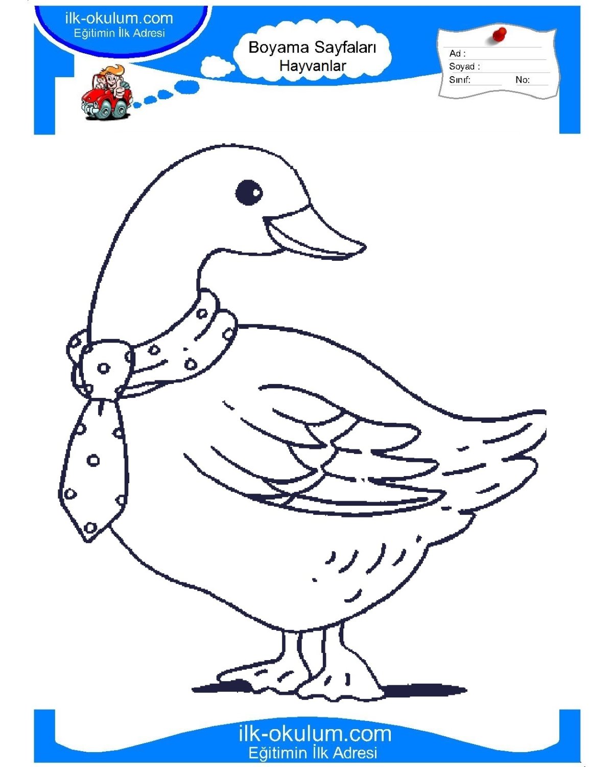 Гусь раскраска для детей