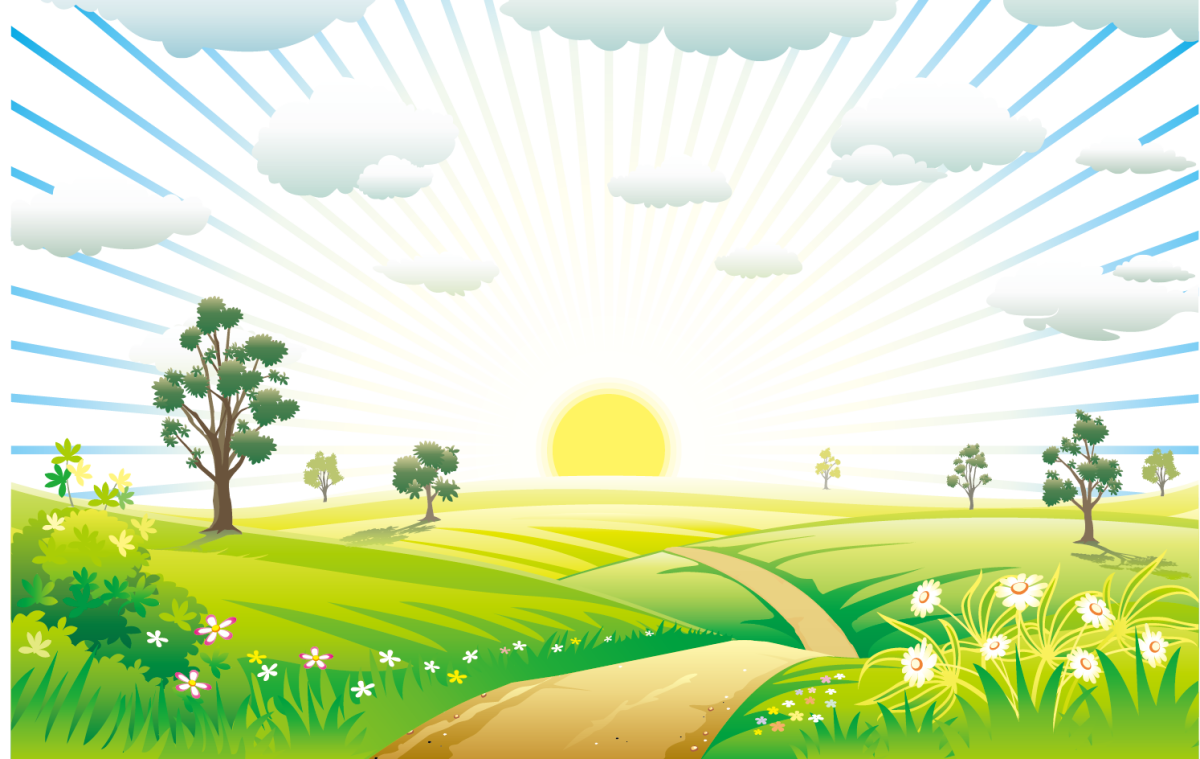 Фон Полянка и солнышко