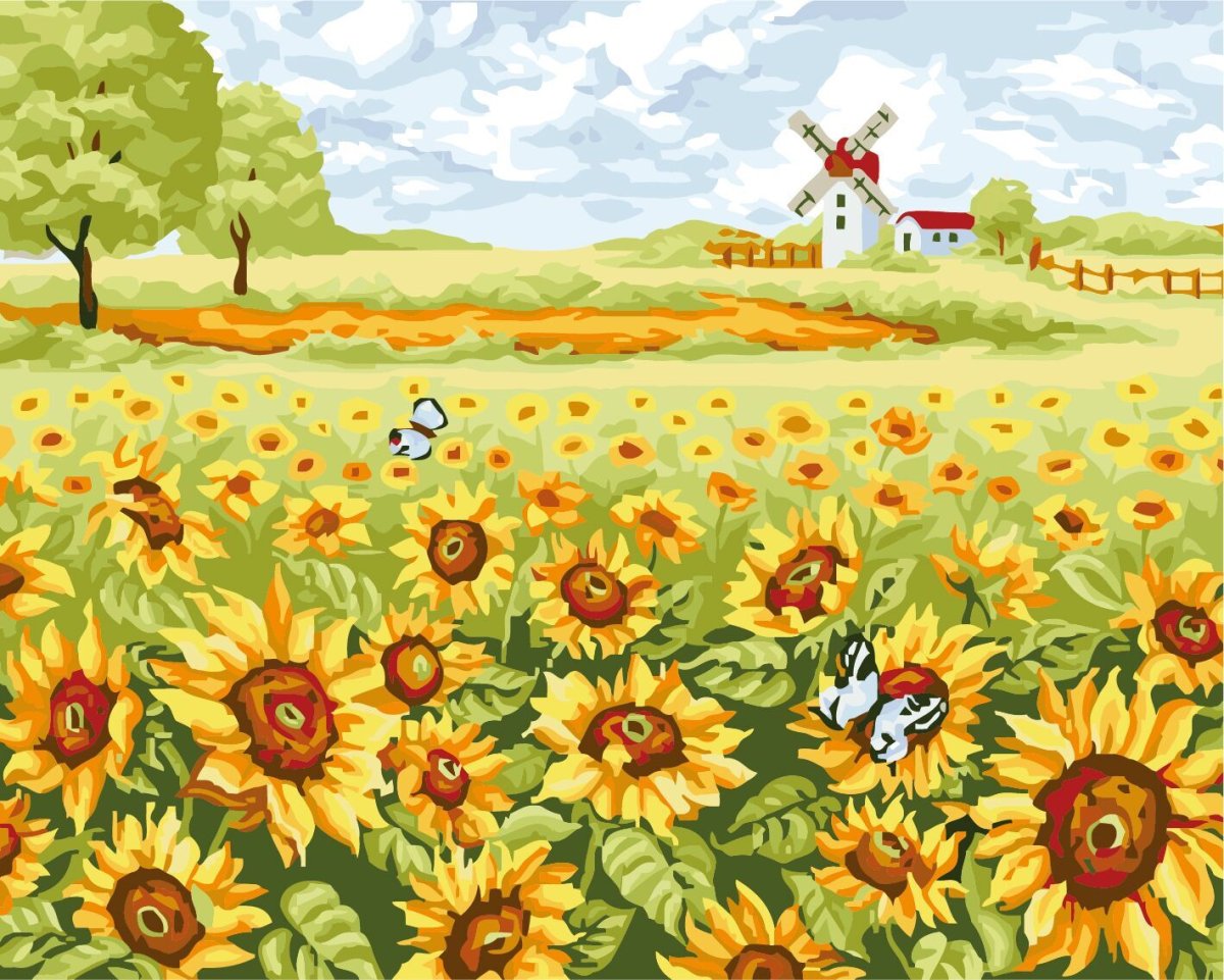 Menglei картина по номерам "Солнечный берег" 40x50 см