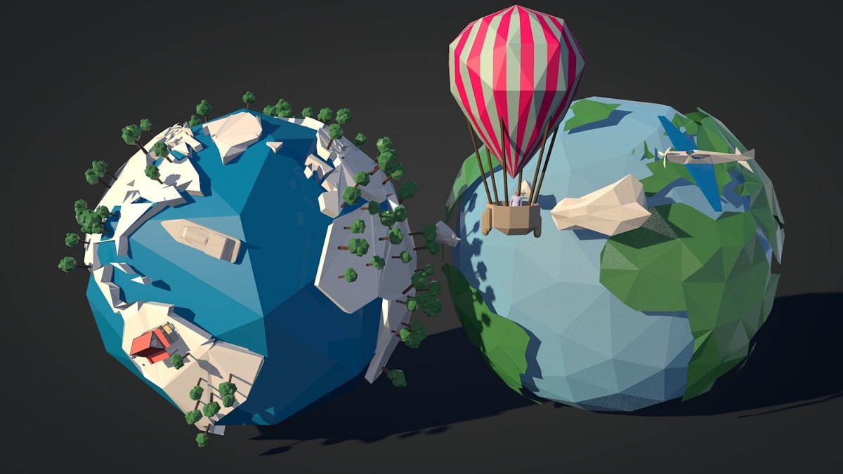 3d модель планеты Low Poly