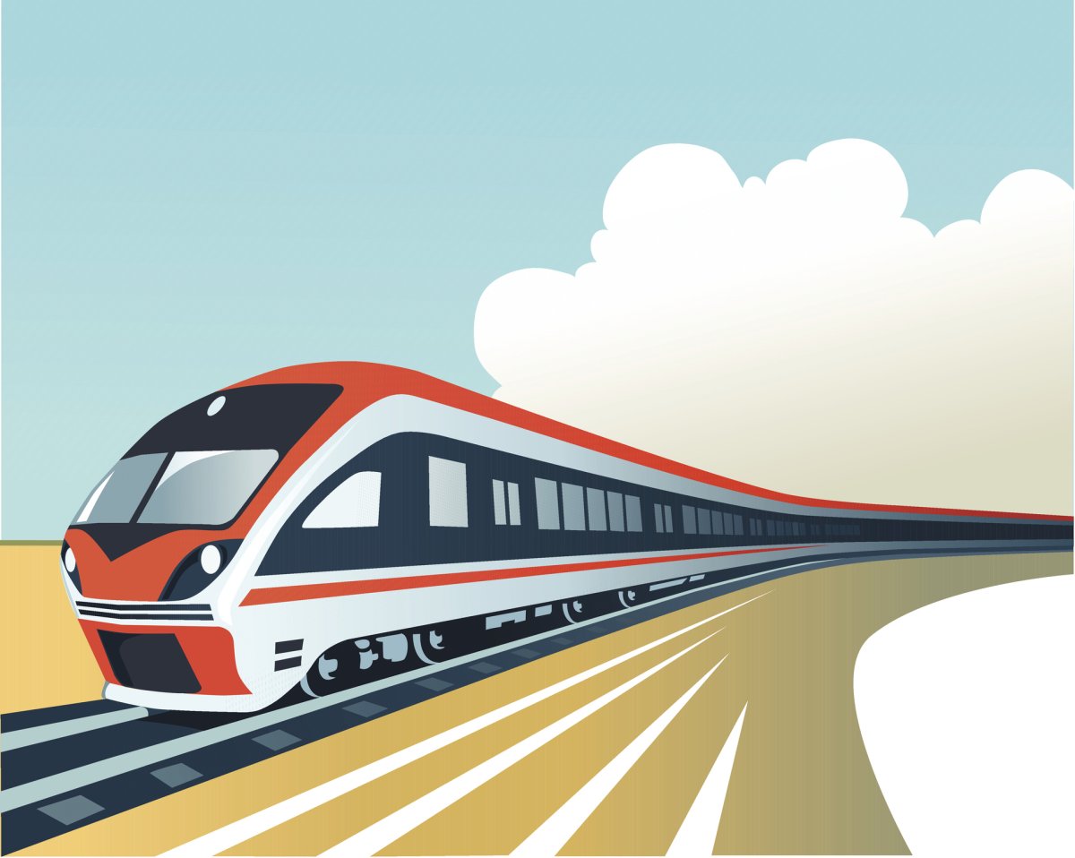 Логотип скоростного поезда красный