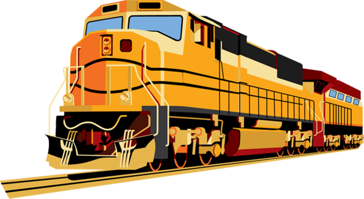 Электровоз на белом фоне