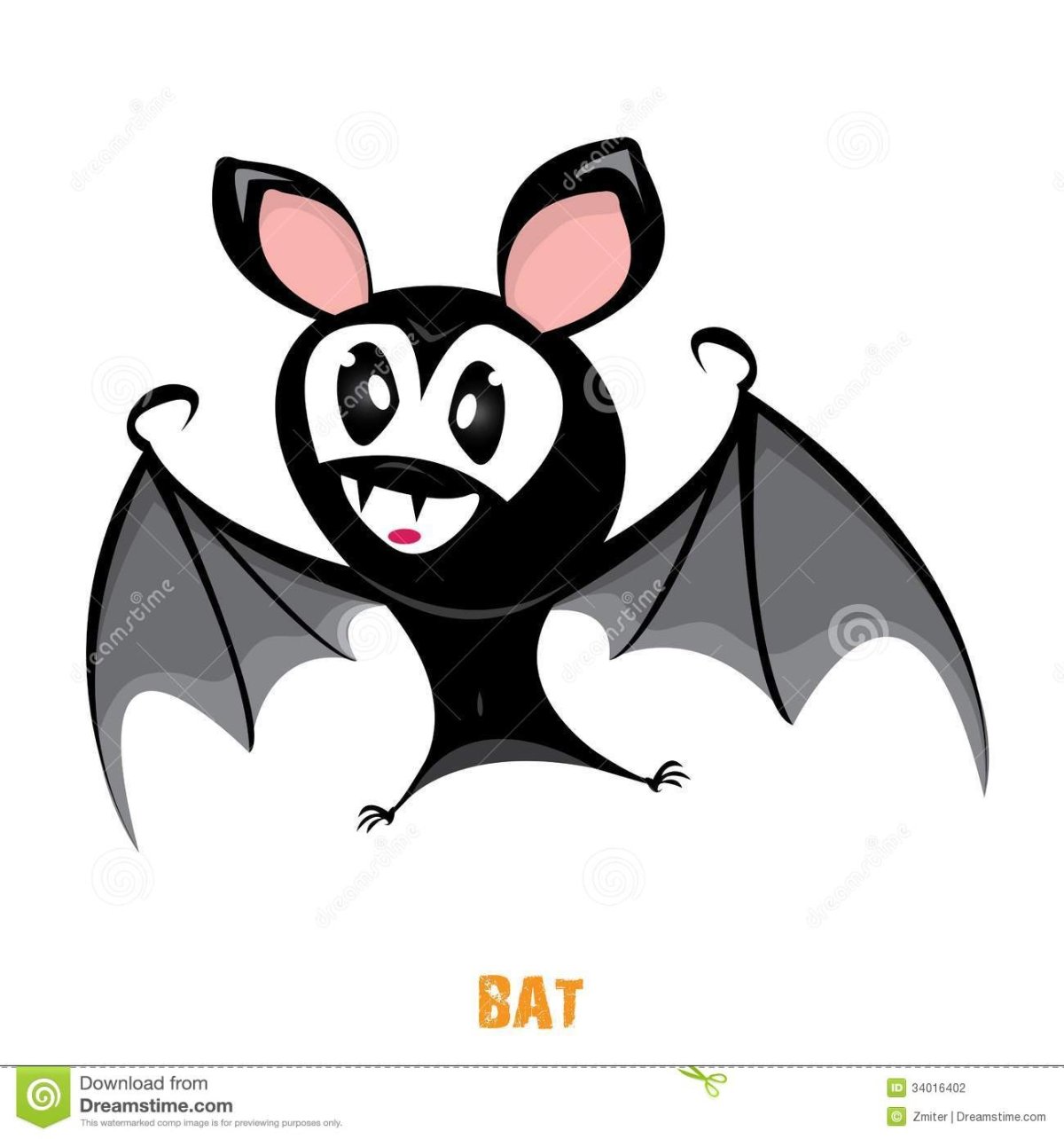 Мультяшная белая летучая мышь