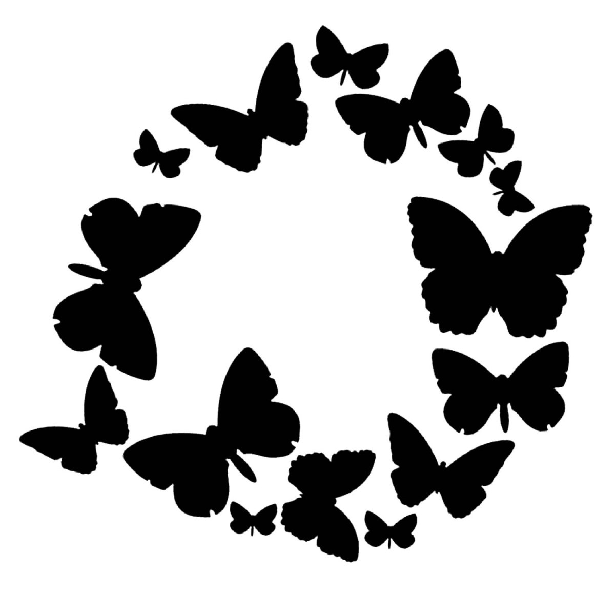 Бабочка Винтажная силуэт черный