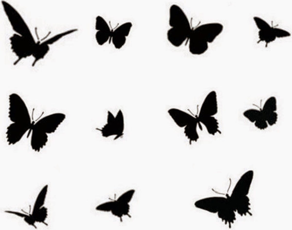 Бабочки на торт черно белые