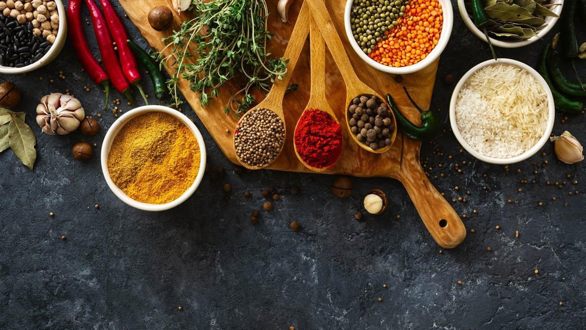 Приправы специи вид сверху