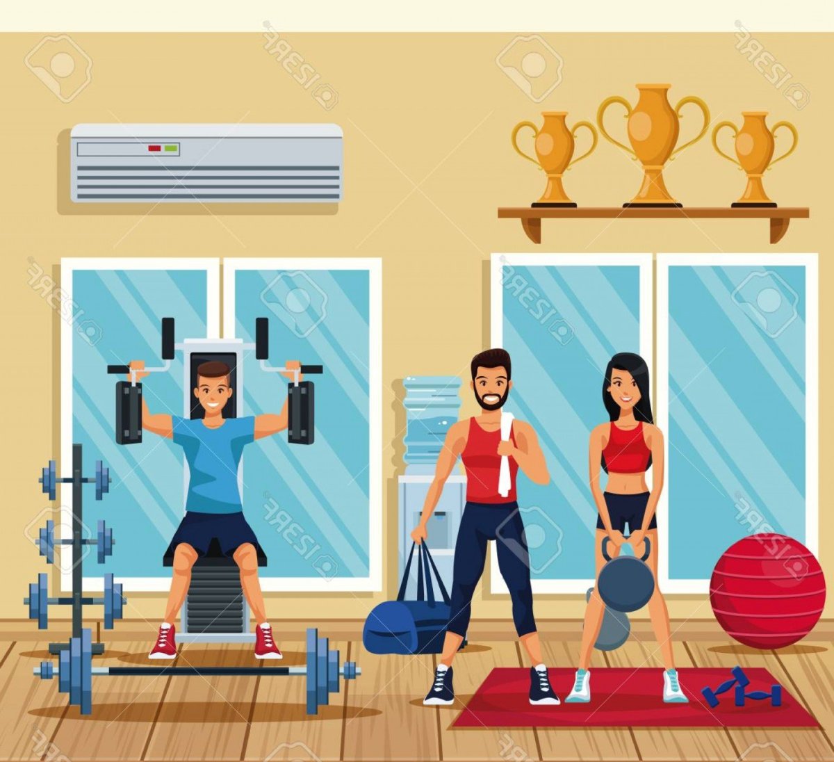 Спортзал иллюстрация