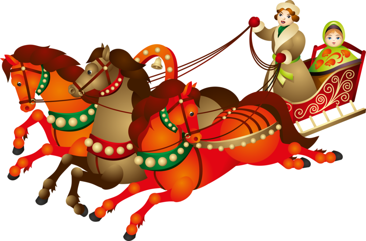 Тройка лошадей зимой