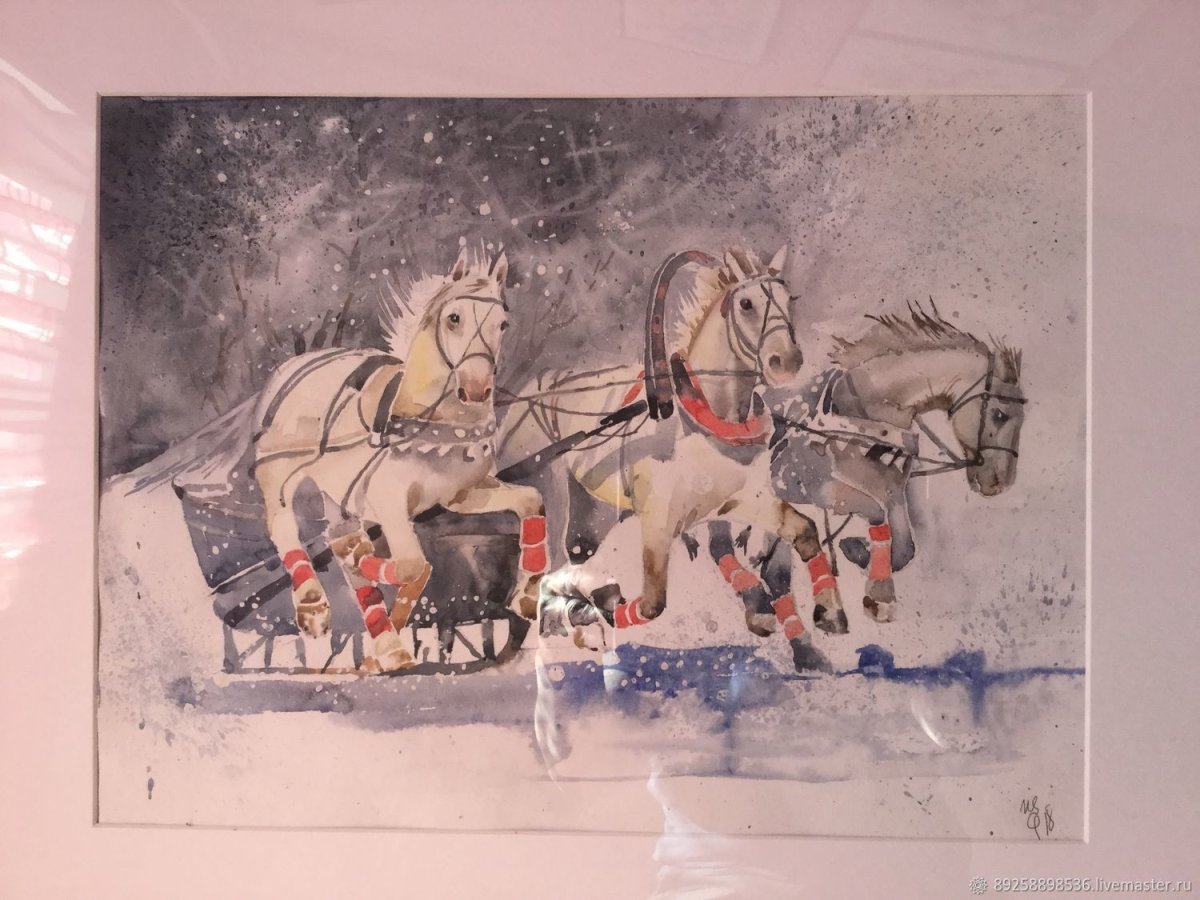 Тройка запряженная в сани