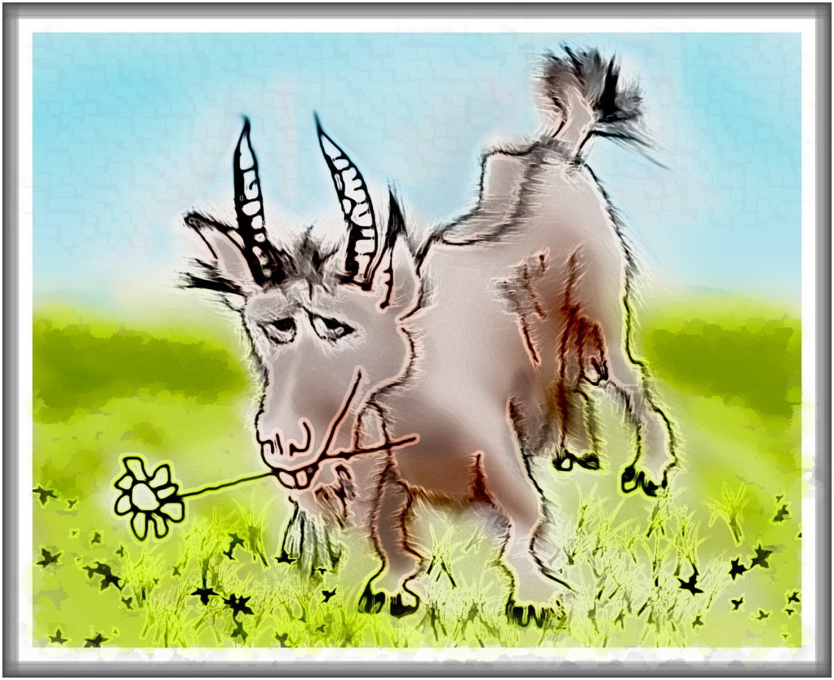 Открытка с козой