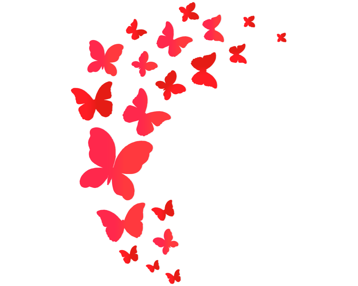 Вихрь из бабочек и цветов