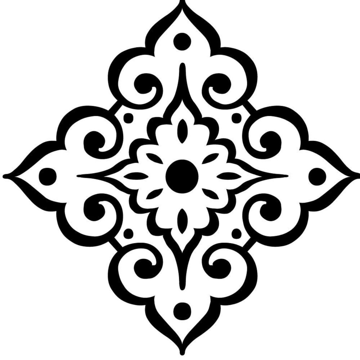 Восточный орнамент трафарет