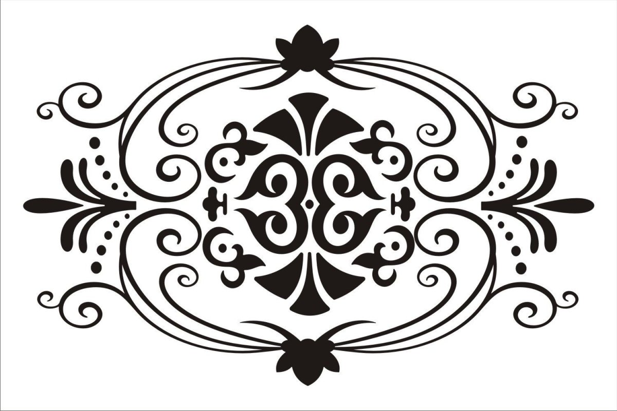 Восточный цветочный узор трафарет