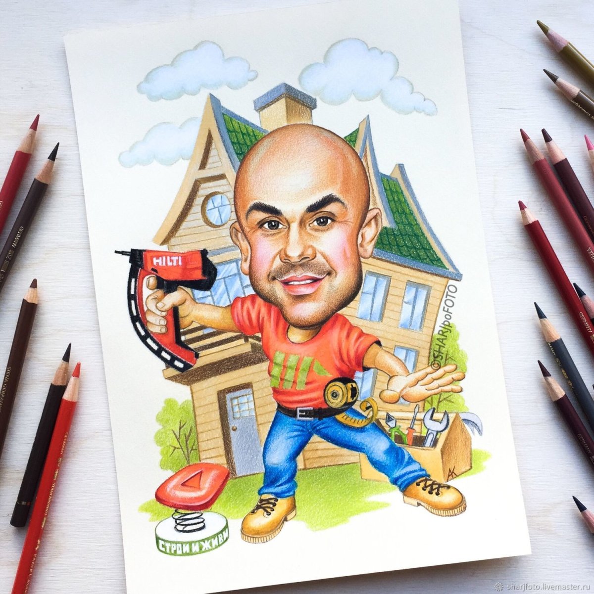 Шарж Строитель