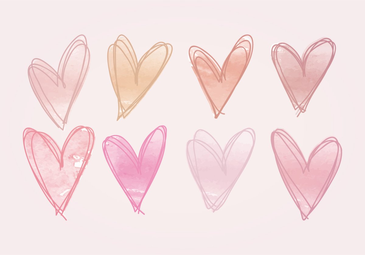 Розовое сердце нарисованное