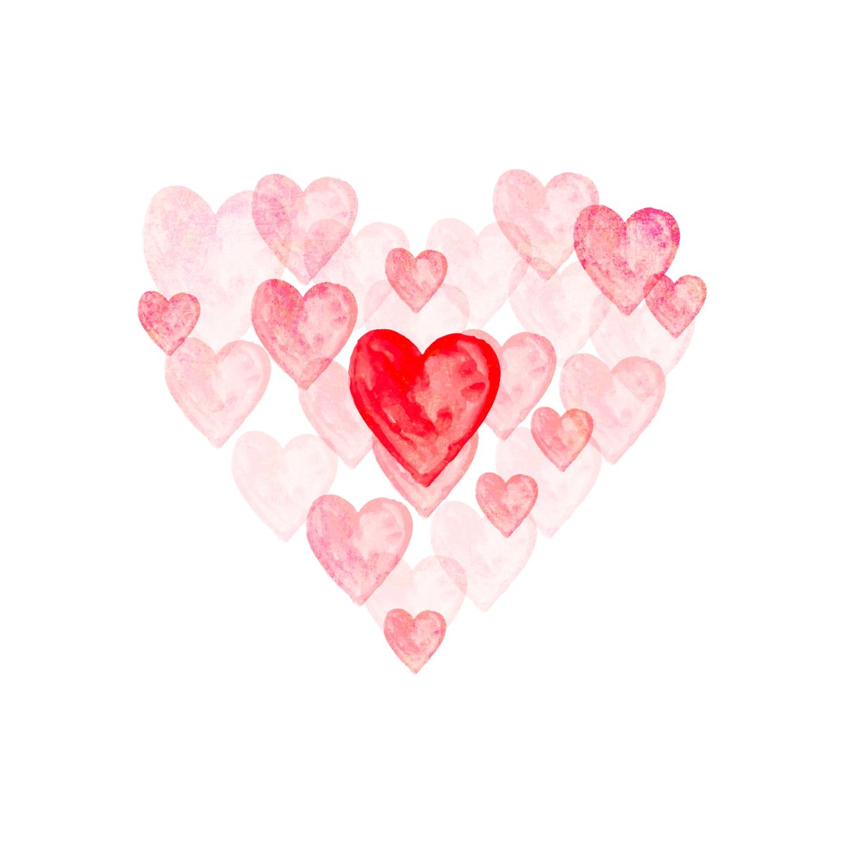 Акварельные сердечки