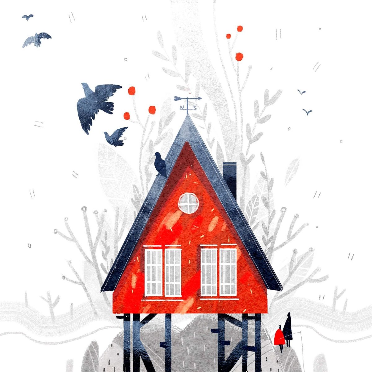 Домик стикер