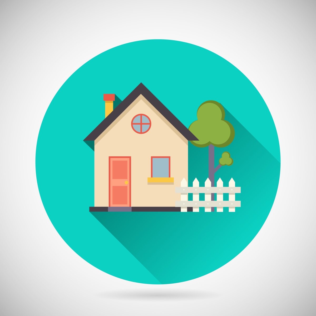 Стилизованные домики контурные