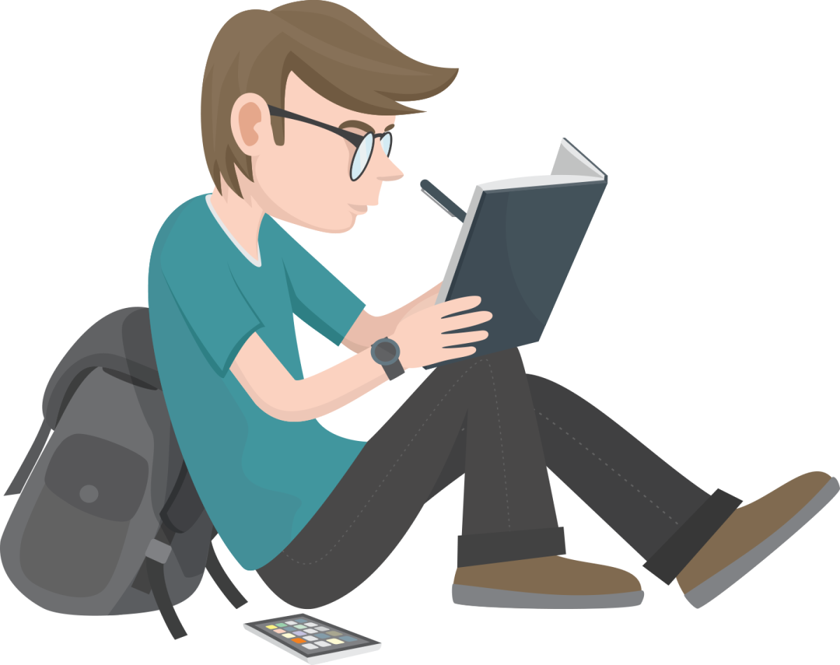 Студент нарисованный