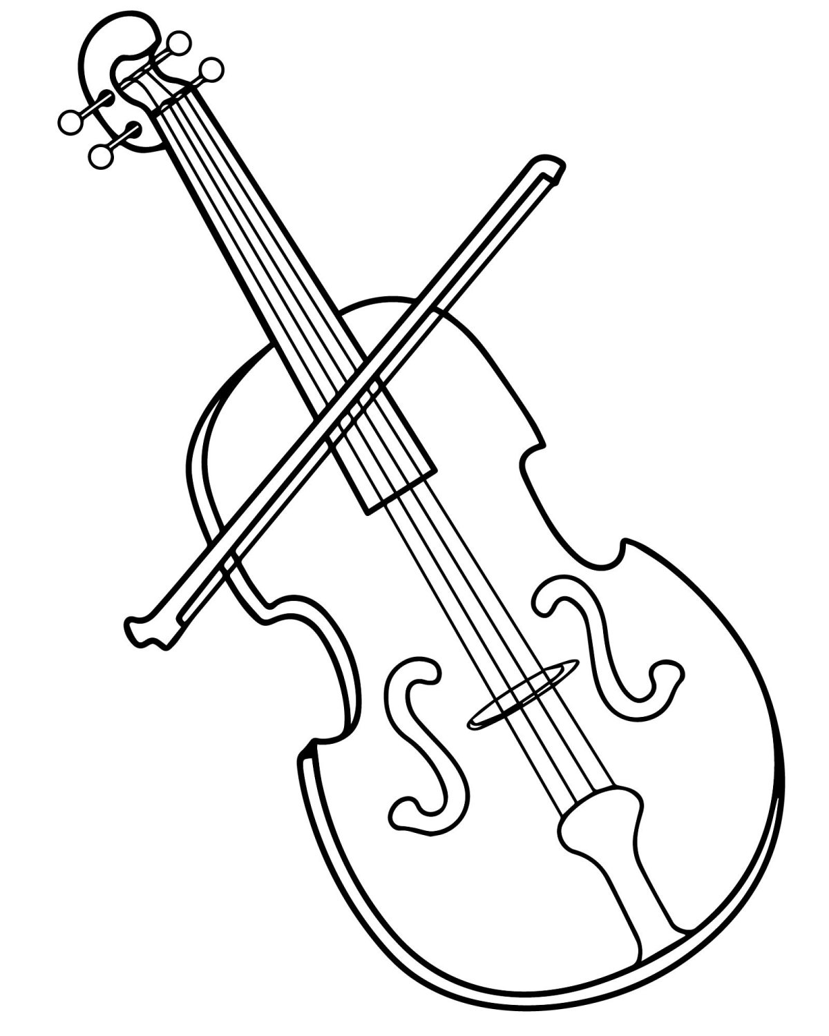 Виолончель раскраска