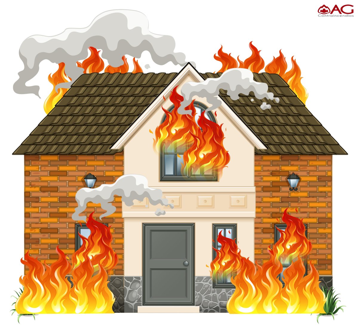 Дом горит вектор