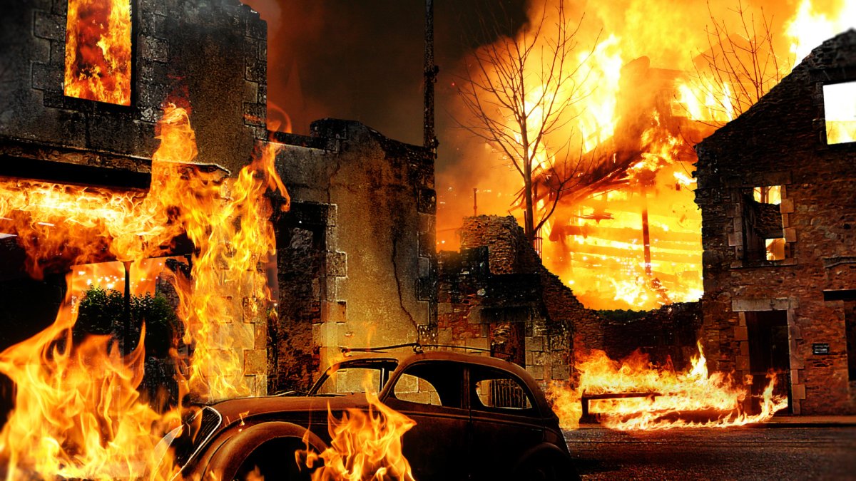 Пожар в городе