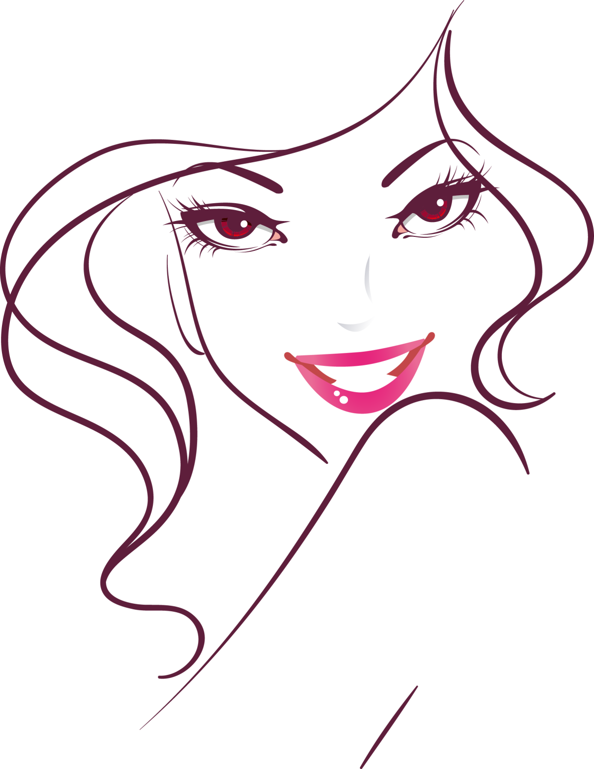 Контур женского лица