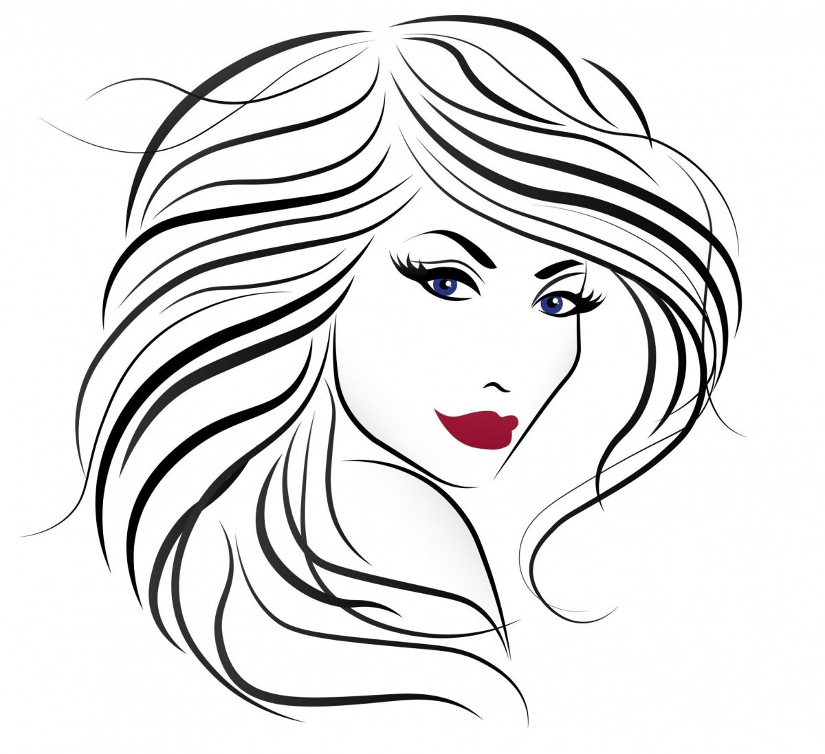 Контур женского лица