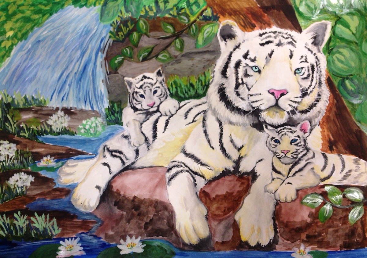 Рисунки детей на тему Тигренок