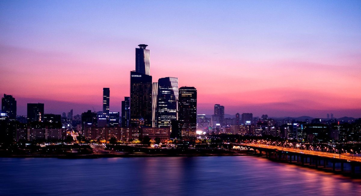 Длинный фон город Корея