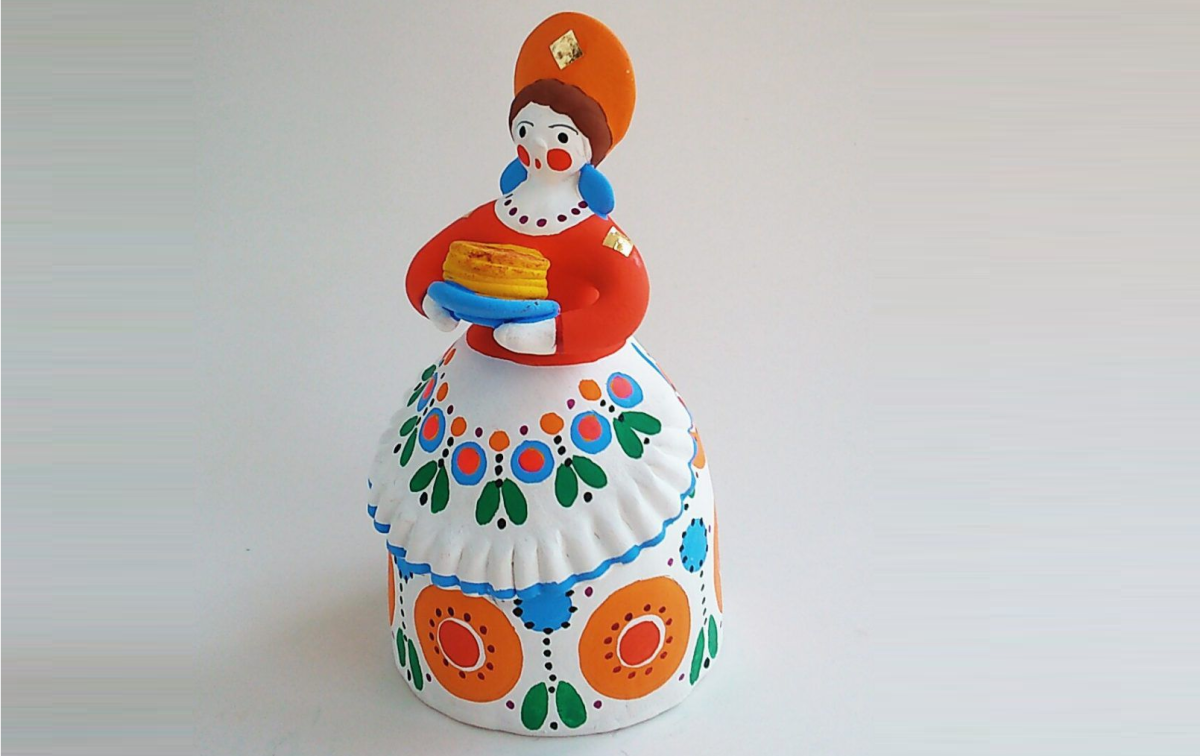 Глиняная игрушка Барыня Дымковская