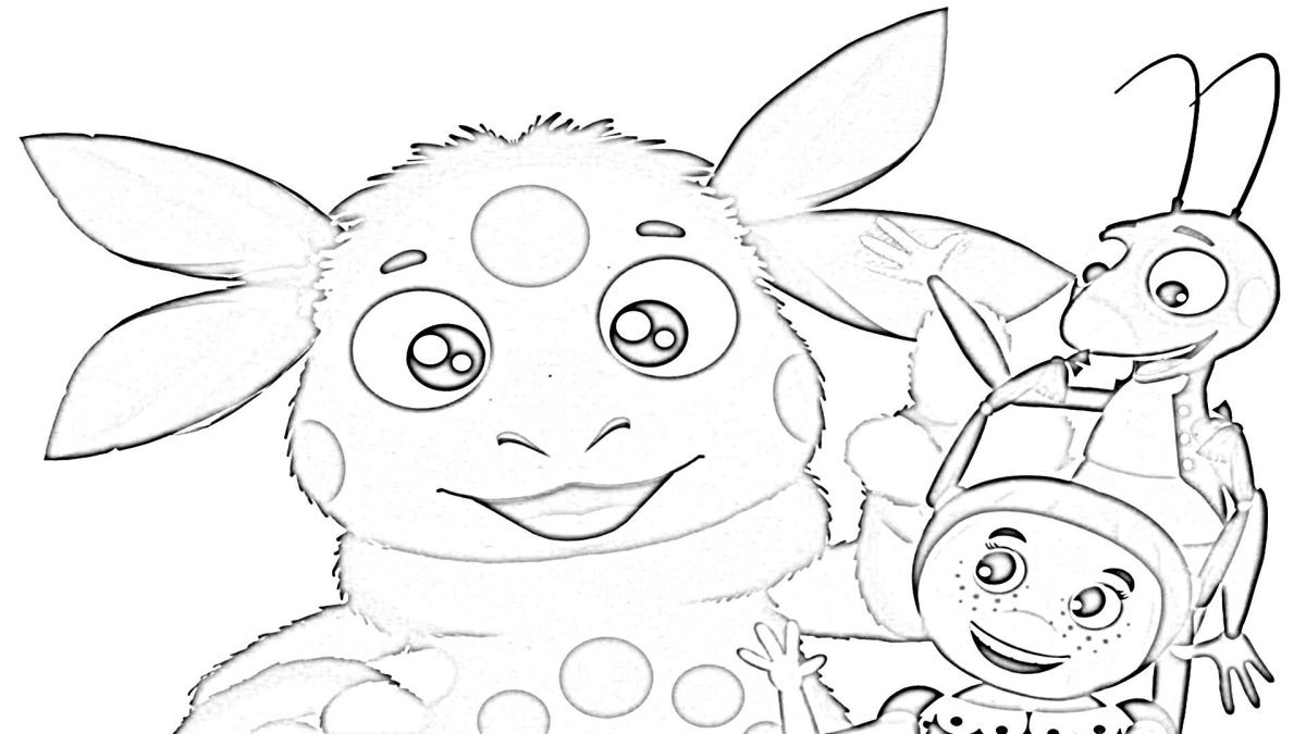 Лунтик раскраска Мила