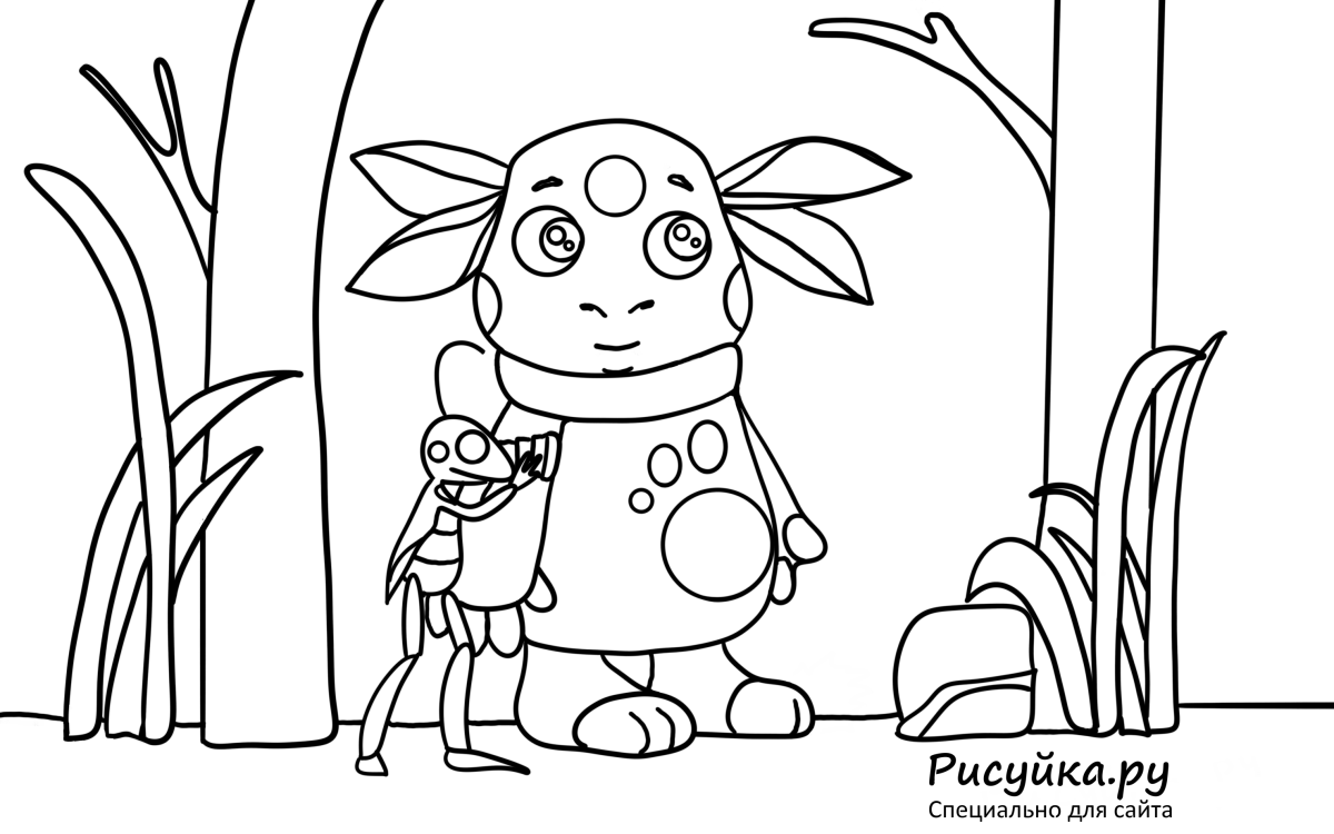 Раскраска Лунтик