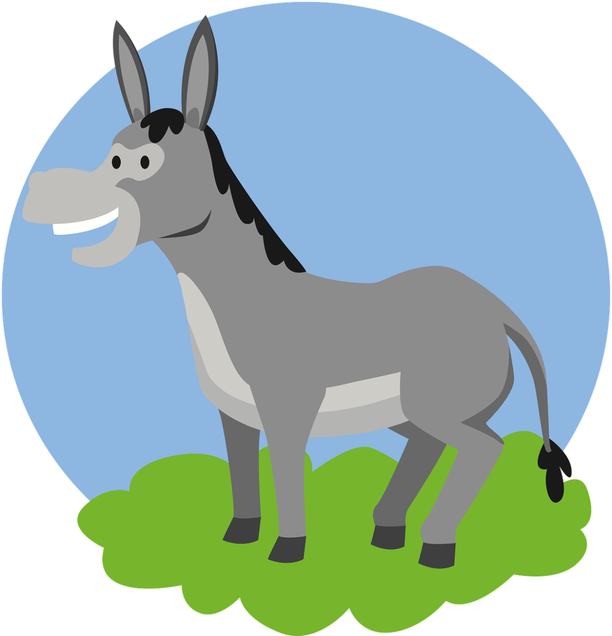 Ослик на полянке