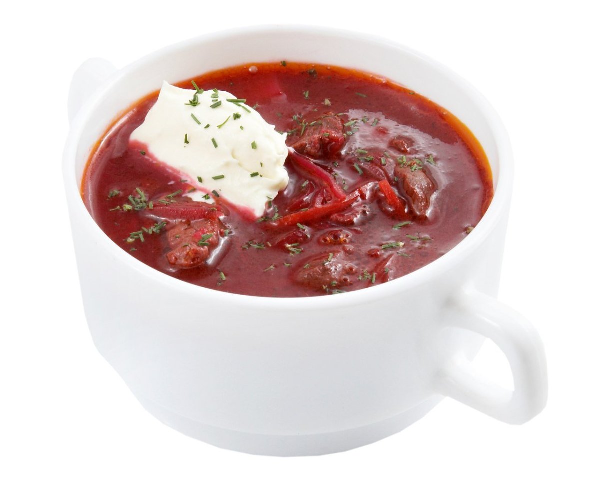 Борщ на белом фоне