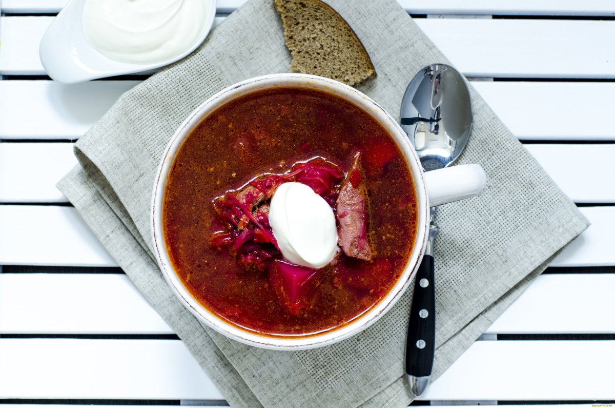 Борщ вид сверху