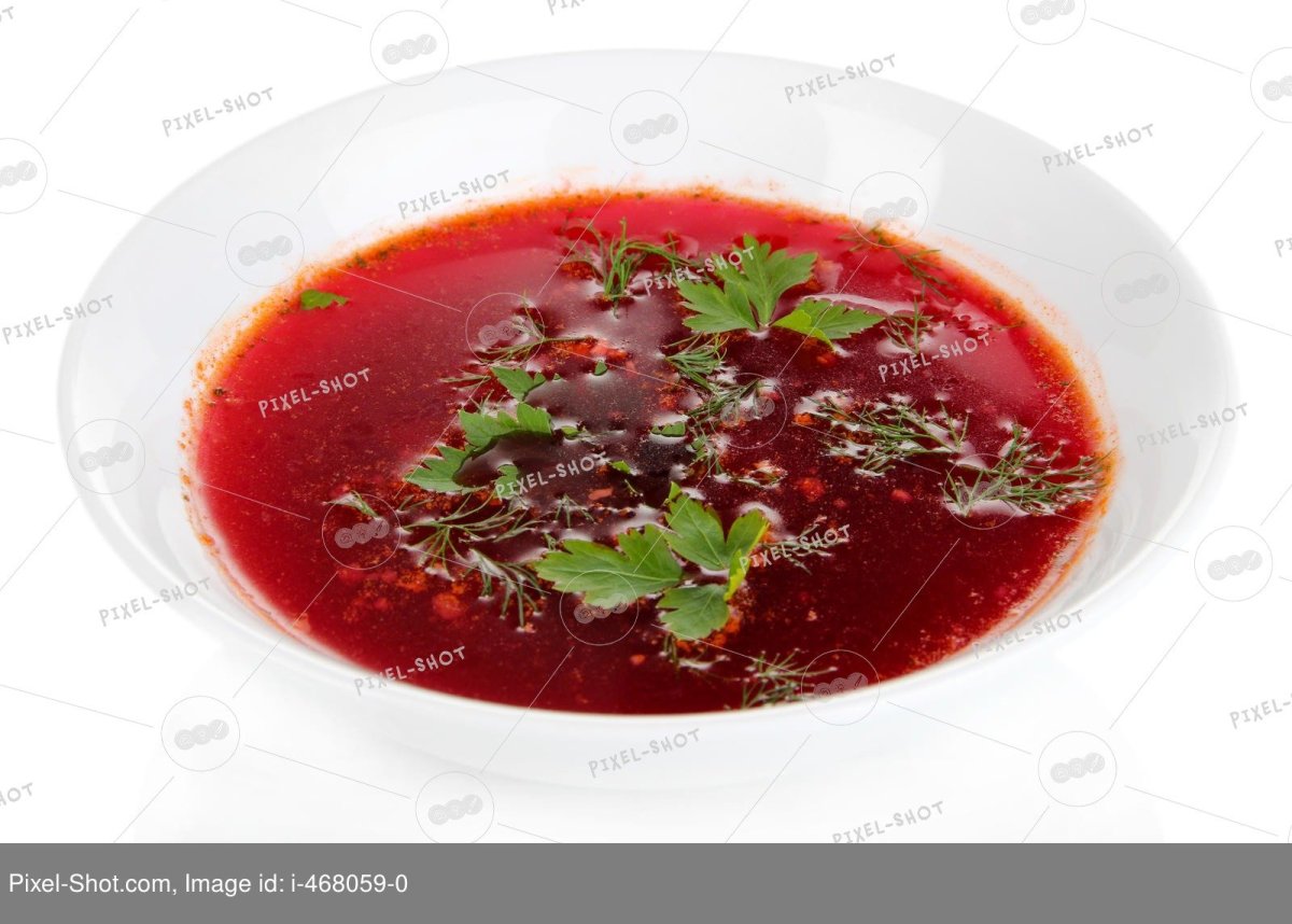Борщ на белом фоне